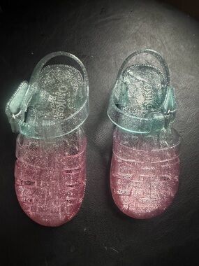 OshKosh B'gosh Pink and Teal Glitter Jelly Sandals